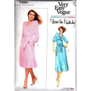 Vogue V2081 Misses 18 to 26 Diane Von Furstenberg Wrap Dress Sewing Pattern